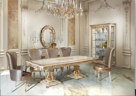 American style luxury long dining table set with factory price