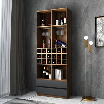 96" Countertop Luxury Home Bar Cabinet Glass Wine Cabinet Melamine Wood Furniture